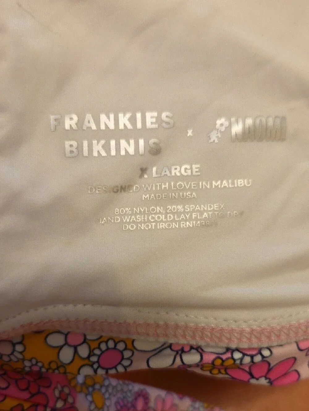 Frankies Bikinis x Naomi Osaka Eden Halter Pink Floral Bikini Set Size XL